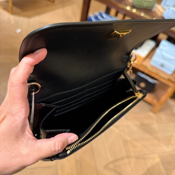 Best Price‼️Tory Burch Emerson Chain Wallet 165943 Tortoise $398 - Picture 6 of 11